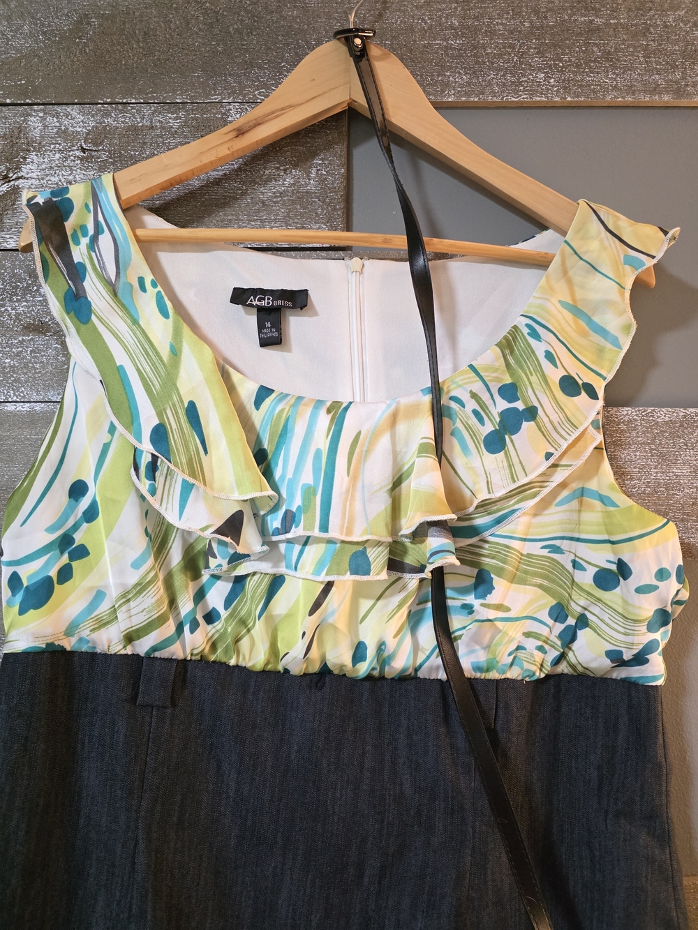 AGB Ruffled Sundress in Multi-Color Print